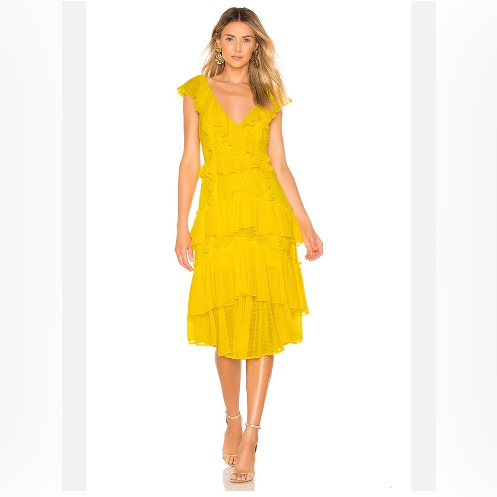 Marissa Webb Ruffle Dion Midi Dress